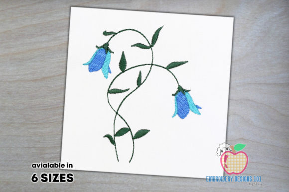 Blooming Bell Flower: A Charming Embroidery Design