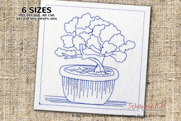 Capricorn Plants Redwork: A Charming Embroidery Design