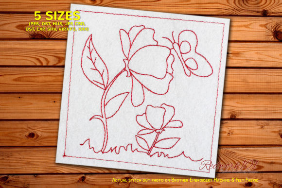 Charming Cartoon Flower with Butterfly