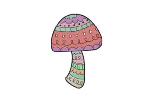 Charming Decorated Mushroom Embroidery Design