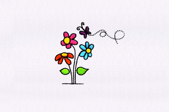 Floral Butterfly Design: A Charming Embroidery Choice