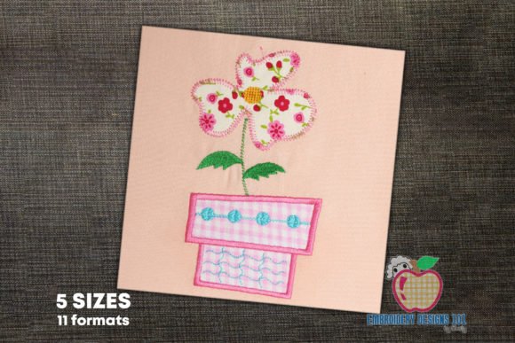 Flower in a Pot Applique: A Versatile Design