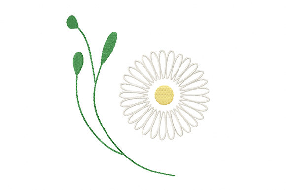 Gentle Chamomile Flower: A Versatile Embroidery Design