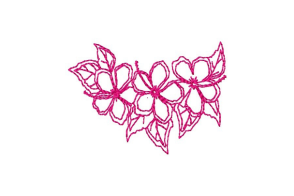 Hibiscus Outline Border: A Tropical Embroidery Gem