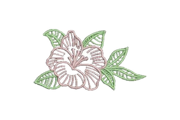 Hibiscus Outline Flower: A Delicate Embroidery Gem