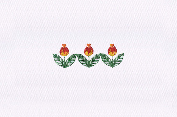 Leaves Flower Border: A Perfect Seasonal Embroidery Design