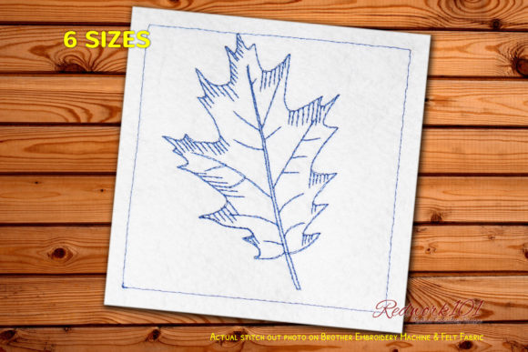 Pin Oak Leaf Redwork: A Charming Addition