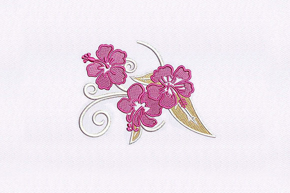 Pink Rosemallows: A Delicate Touch for Your Embroidery