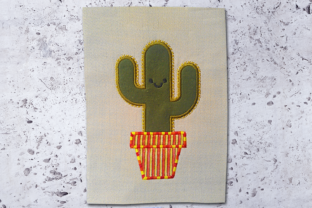 Potted Cactus Applique: A Charming Addition