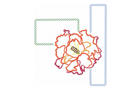 Red Carnation: A Vibrant Embroidery Design
