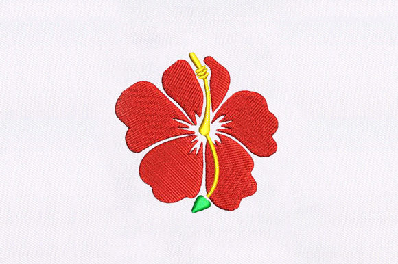 Red Fancy Flower: A Festive Touch for Seasonal Embroidery