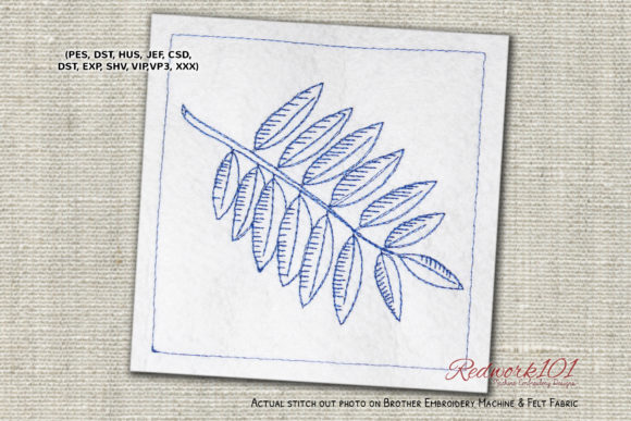 Rowan Leaf Bluework: A Charming Embroidery Design