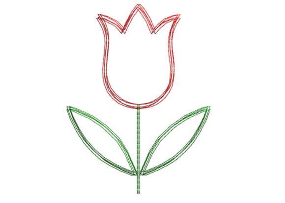 Tulip Scribble Stitch: A Charming Embroidery Design